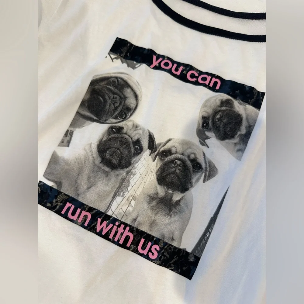 Justice athletic pug shirt and top set